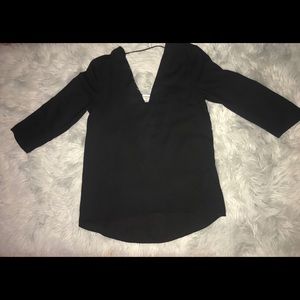 Express Black Cut out Back Blouse